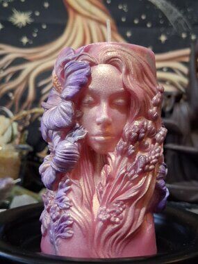 Persephone’s Bloom – Hibiscus Goddess Devotional Pillar Candle